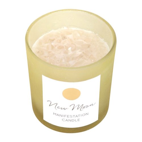 New Moon Wild Orange Crystal Chip Manifestation Candle