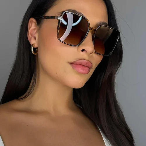 Women's Large Square Thin Frame Sunglasses