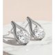 Round Cut Hollow Crystal Stud Earrings Silver