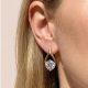 Round Cut Hollow Crystal Stud Earrings Gold