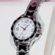 Pyramid Band Round Face Quartz Movement Watch Silver