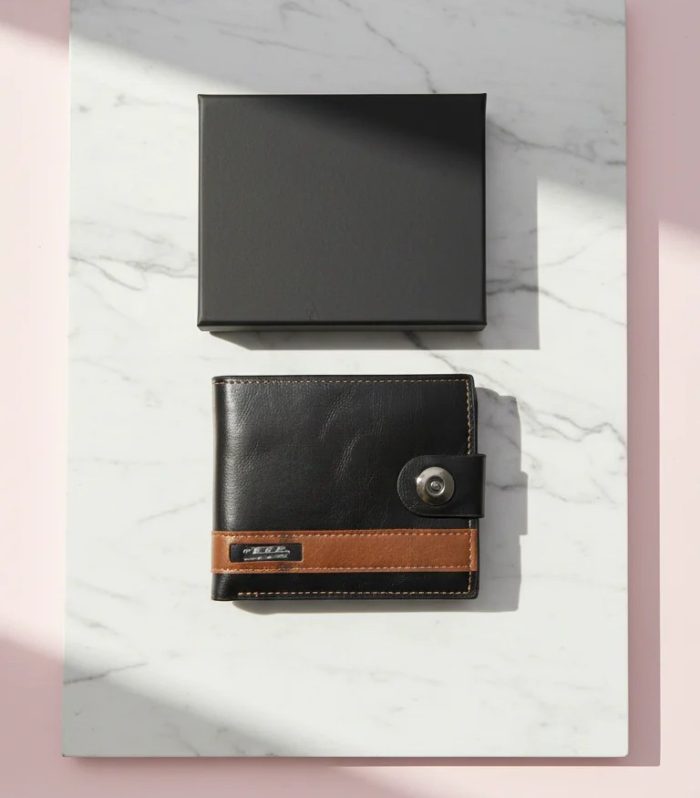 Two Tone Men's Wallet With Gift Box