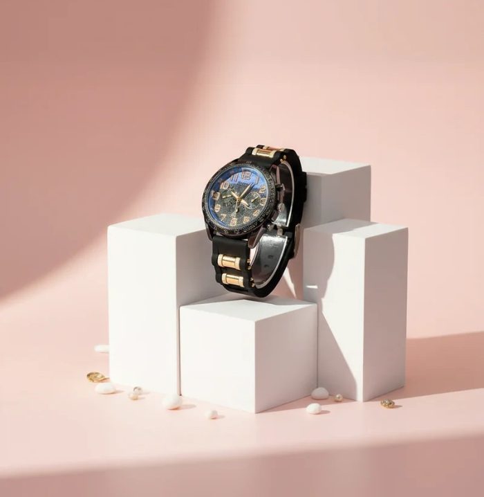 Men’s Black & Gold Sub Dial Sports Watch