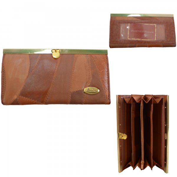 BROWN FAUX LEATHER PURSE