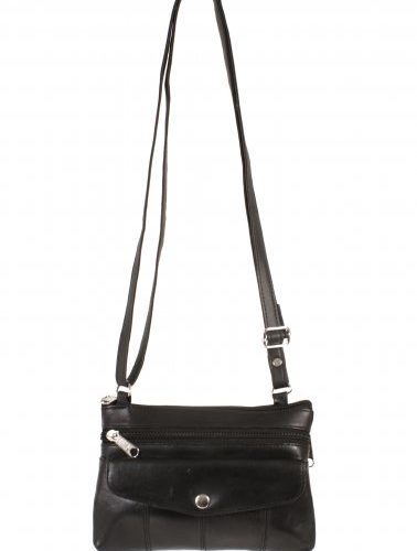 Small Black Genuine Leather Nappa Cross Body Shoulder Bag