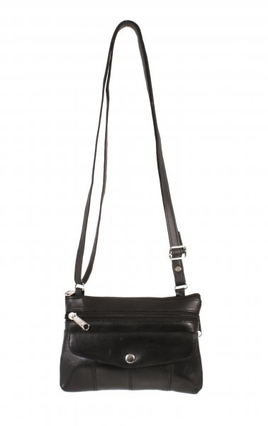 Small Black Genuine Leather Nappa Cross Body Shoulder Bag